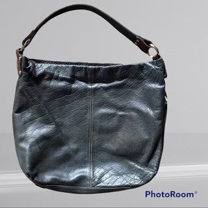 Coronado Leather Company Bison Hobo Concealed Carry Purse Locking Black Brown